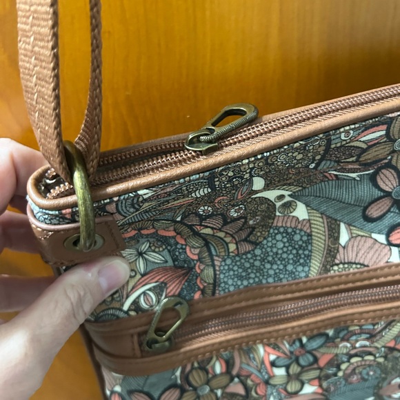 Sakroots Patterned Floral Crossbody Bag in Brown and Pink - Picture 5 of 7